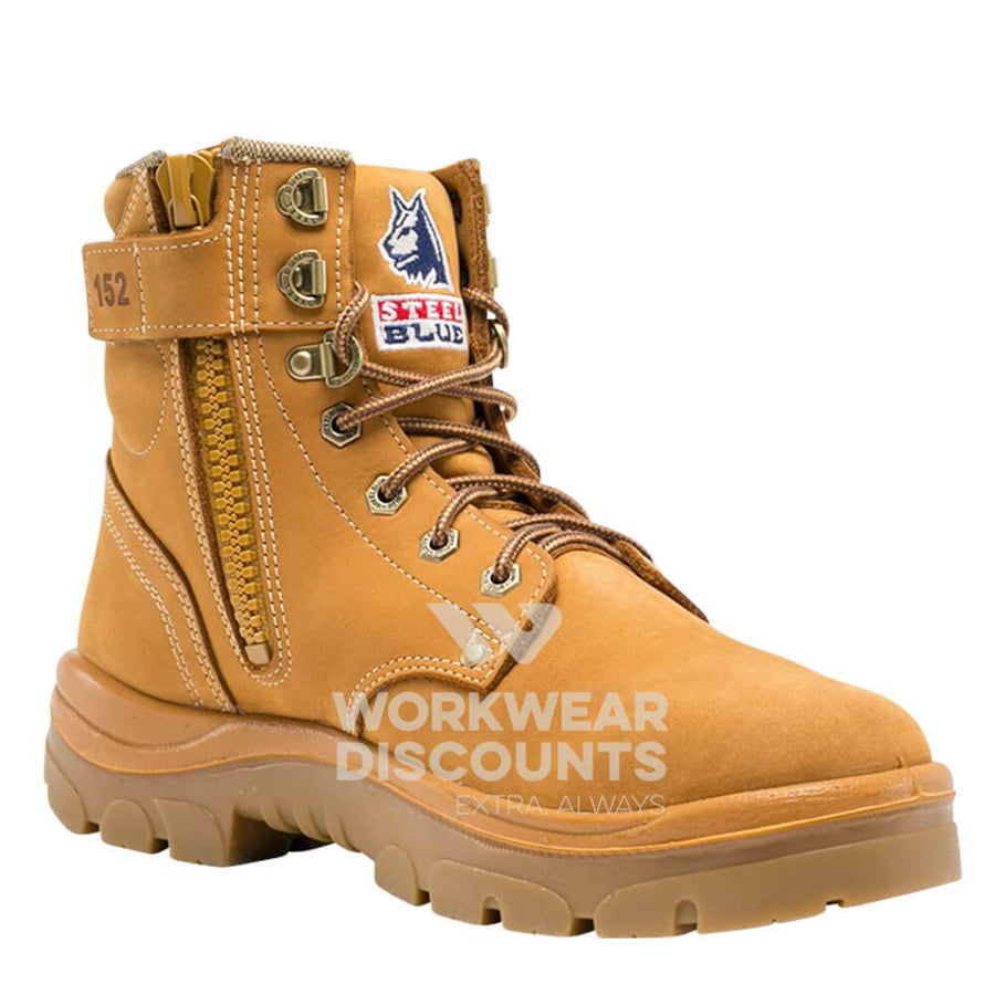 Steel Blue Argyle Lace Zip Safety Boots Wheat – Workwear Discounts