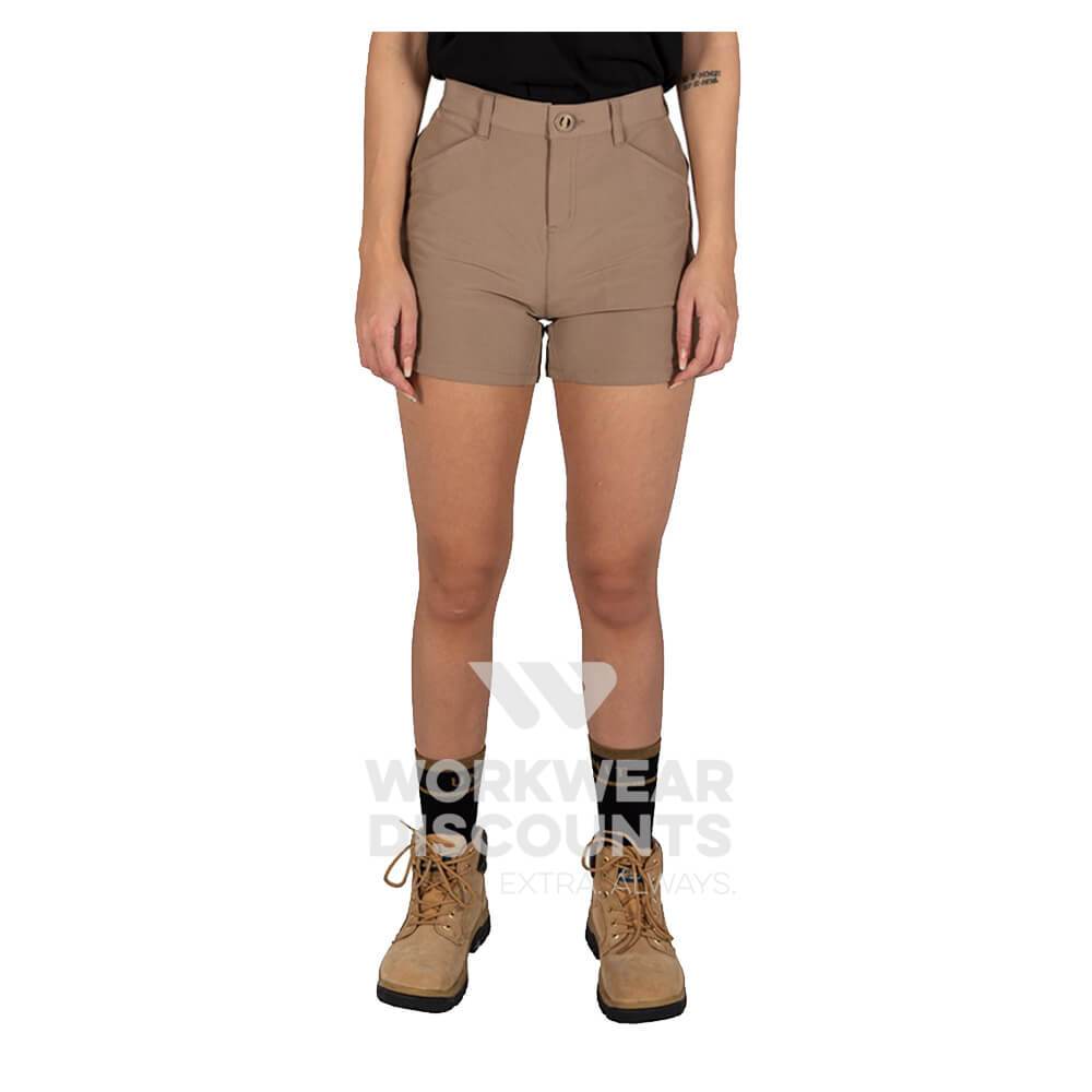 Unit Flexlite Ladies Shorts Khaki Front 