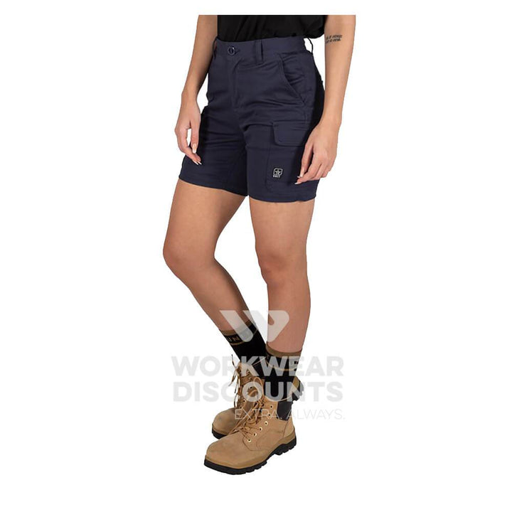 Unit Staple Ladies Cargo Shorts Navy Side 
