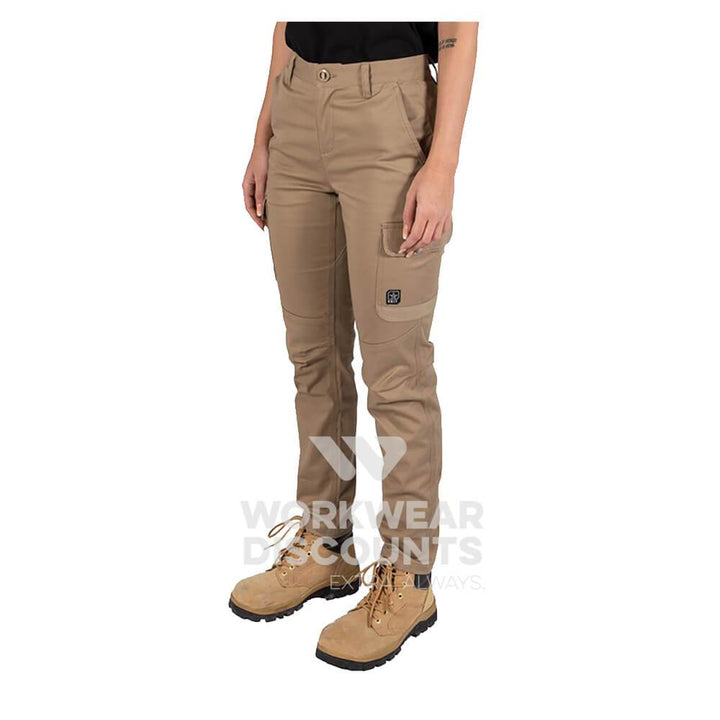 Unit Staple Ladies Cargo Pants Khaki Side 