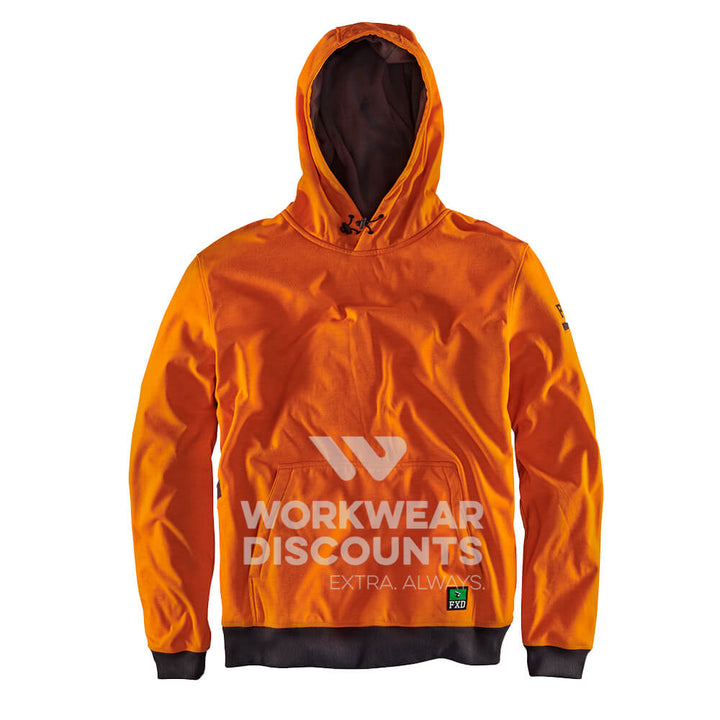 FXD WF1 Hi-Vis Work Fleece Hoodie Orange Front